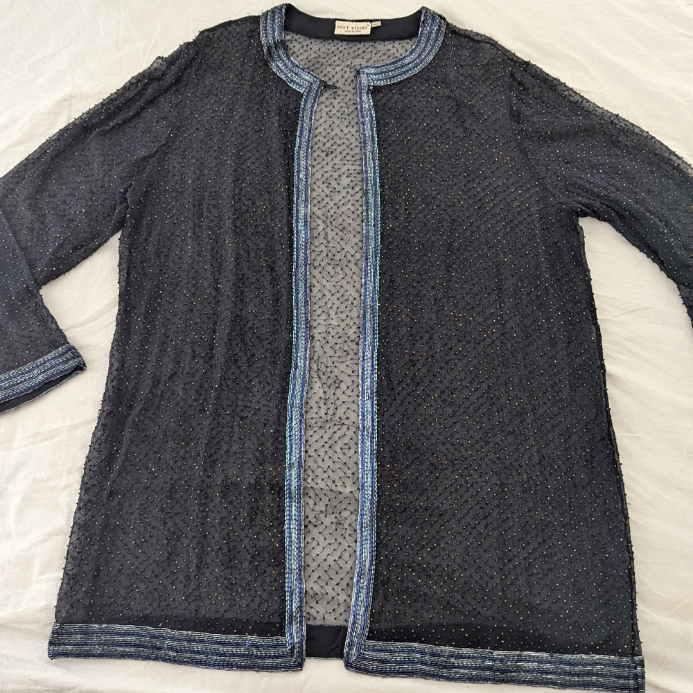 Past Times Vintage Sheer Beaded Jacket